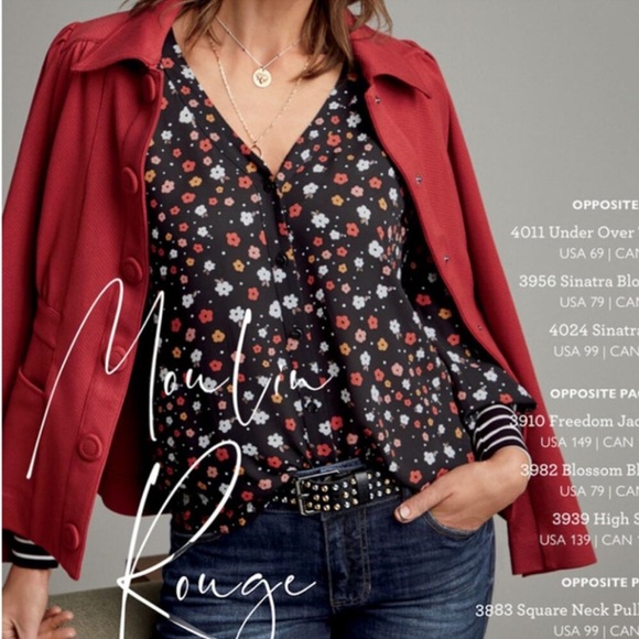 Cabi Spencer Jacket Collared Button Snap Front Knit Moulin Rouge Red Size Large - Picture 2 of 11